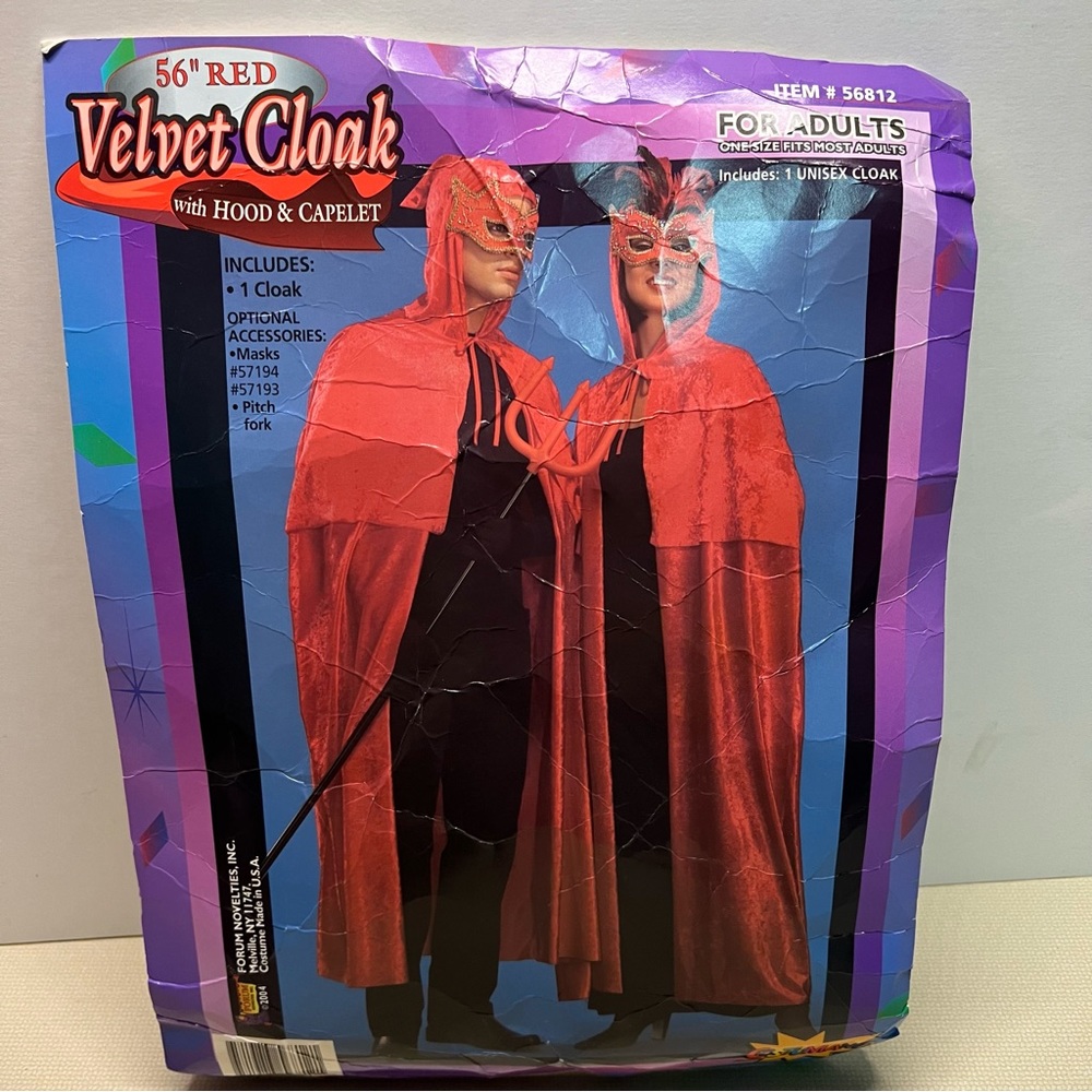 Forum Novelties Red Velvet Riding Hood Elegant Cape Cloak Medieval Fantasy Adult